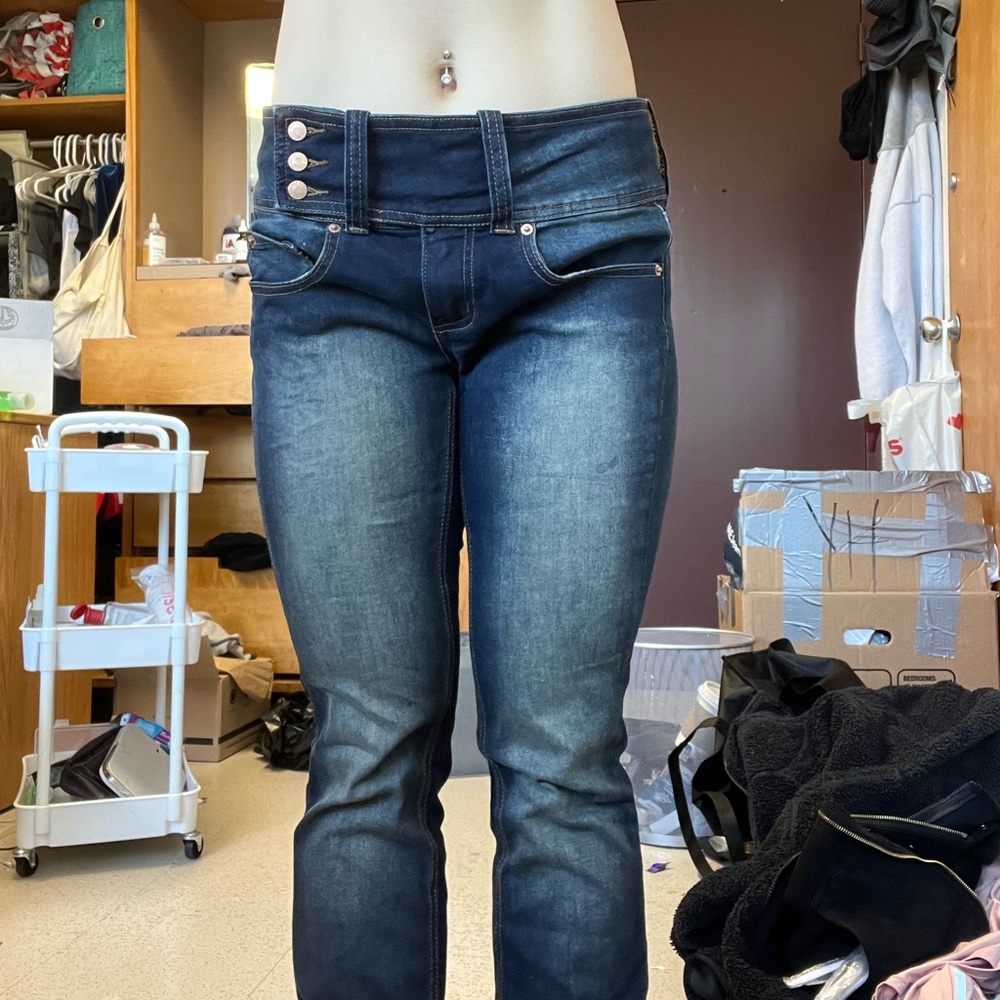 Dark Wash Urban Outfitters Low rise Flared Jeans